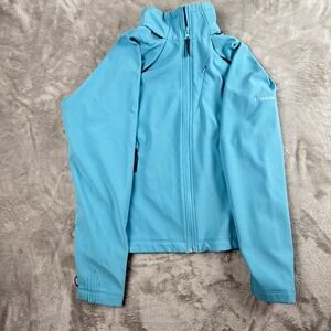 Columbia Titanium Softshell‎ Jacket Womens Medium Blue Full Zip Fleece Lined